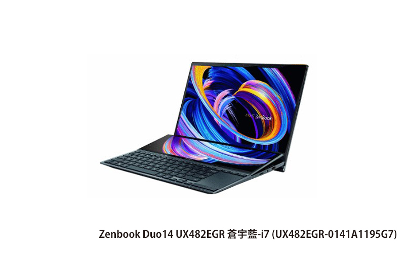 ASUS ZenBook Duo 14 UX482EGR 蒼宇藍 華碩筆電 (i7-1195G7/32G/1T_SSD/MX450_2G/WIN11) (UX482EGR-0141A1195G7)