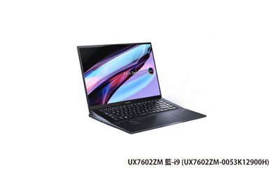 ASUS UX7602ZM 華碩筆電 (藍/i9-12900H/32G/1T_SSD/RTX3060_6G/WIN11) (UX7602ZM-0053K12900H)
